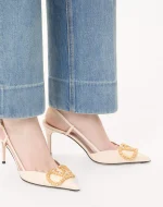 Valentino Vlogo Signature Slingback Calfskin Pump With Jewel Logo 80Mm - Image 7